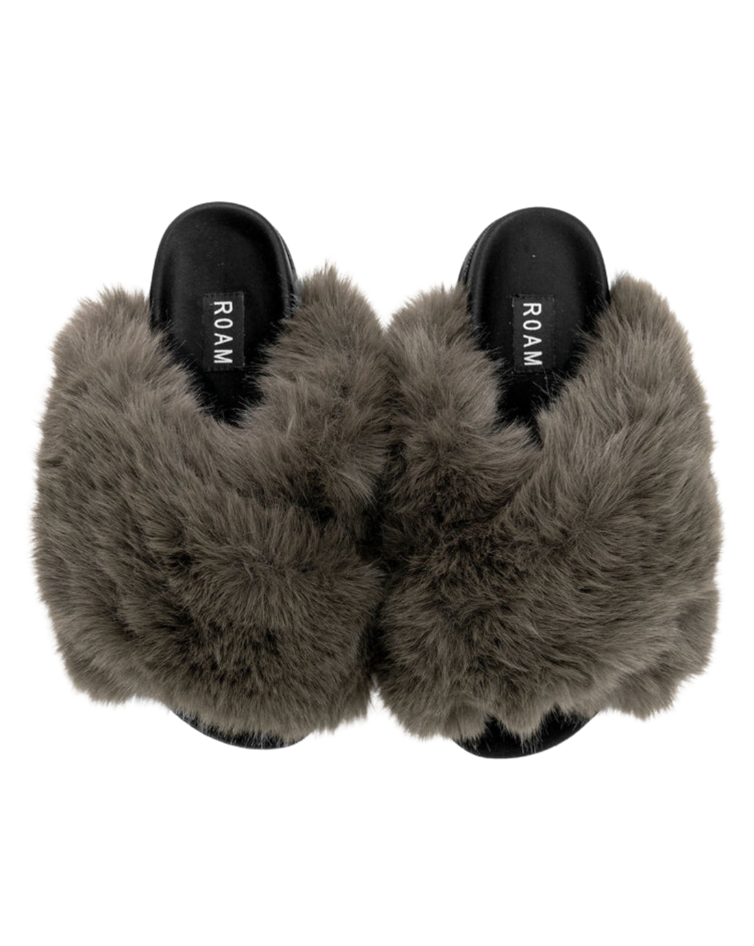 Mink Cloud Slippers, Khaki Faux Fur