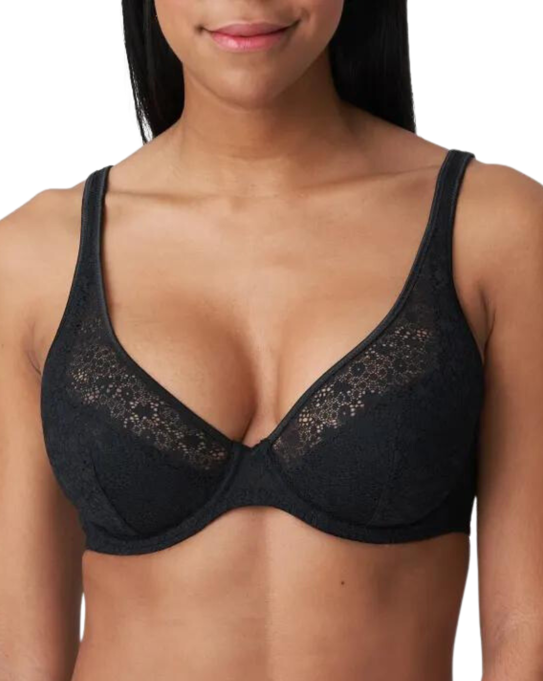 Epirus Half Padded Plunge Bra, Black