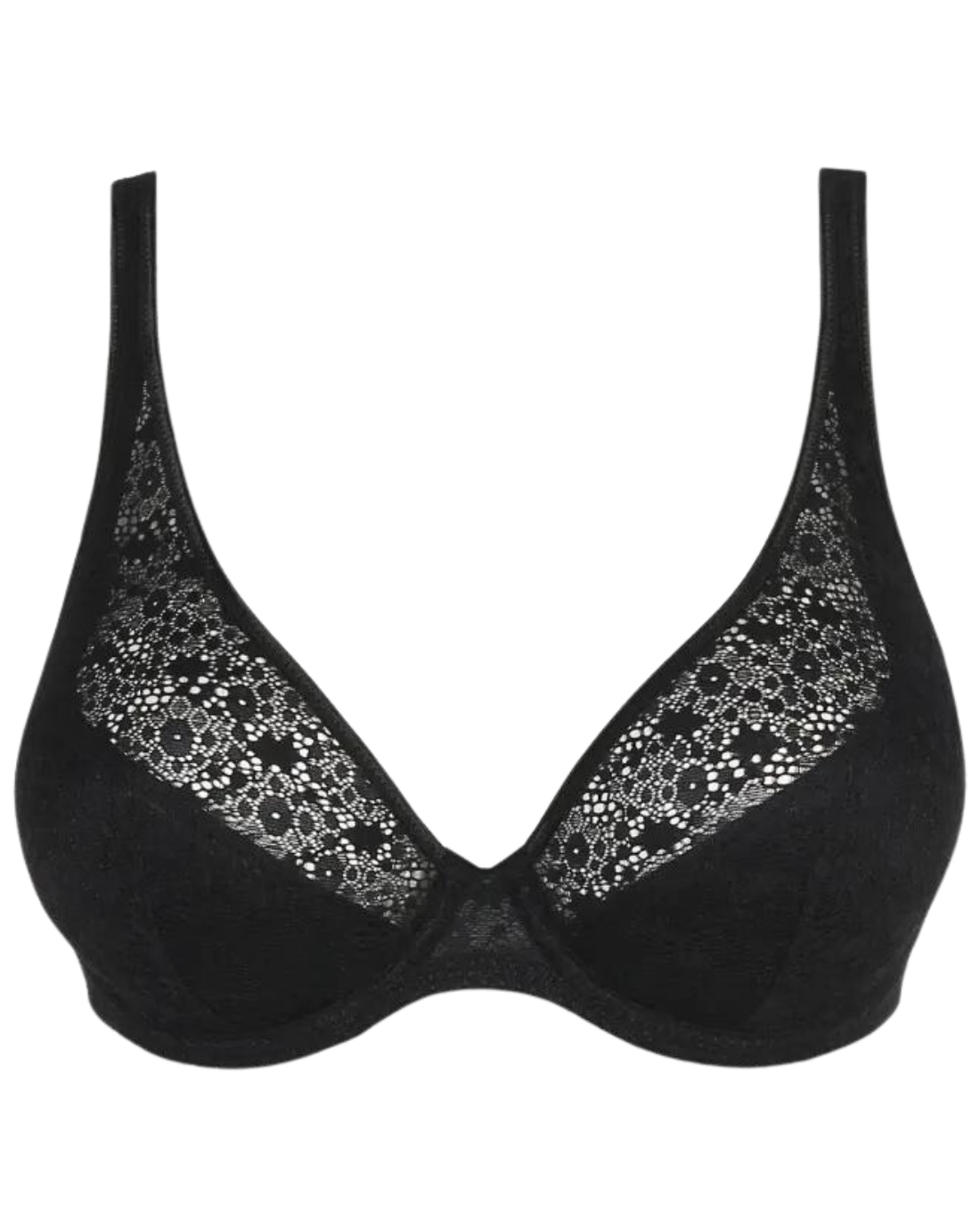 Epirus Half Padded Plunge Bra, Black