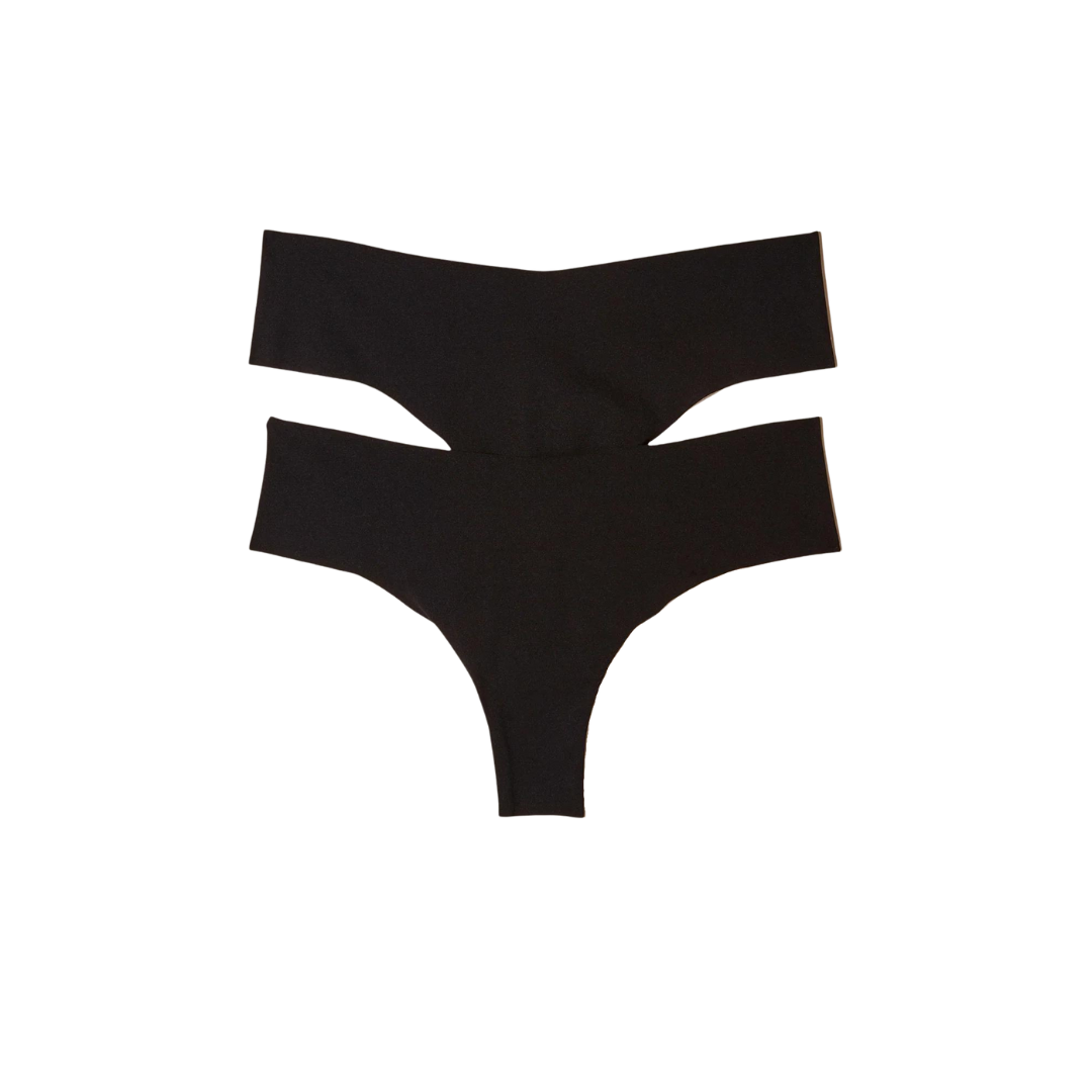 Free Cut Micro Low Rise Thong, Black