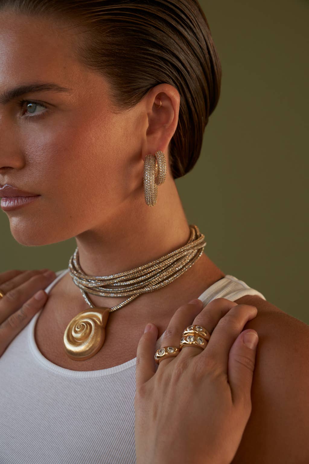 Medium Pave Sloane Hoops