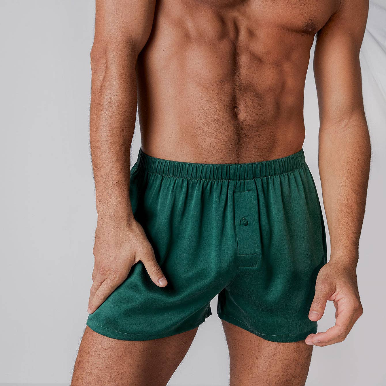 Men's Washable Silk Boxer, Hum Forest
