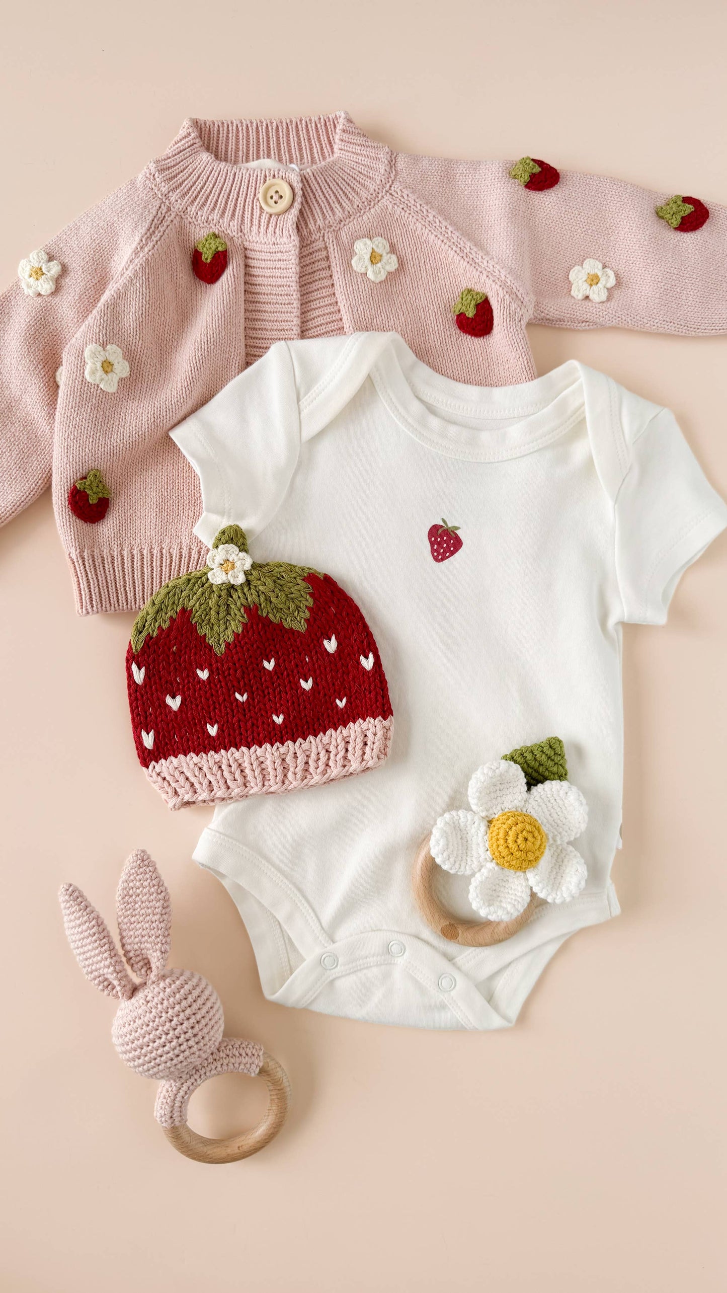 Cotton Strawberry Flower Cardigan