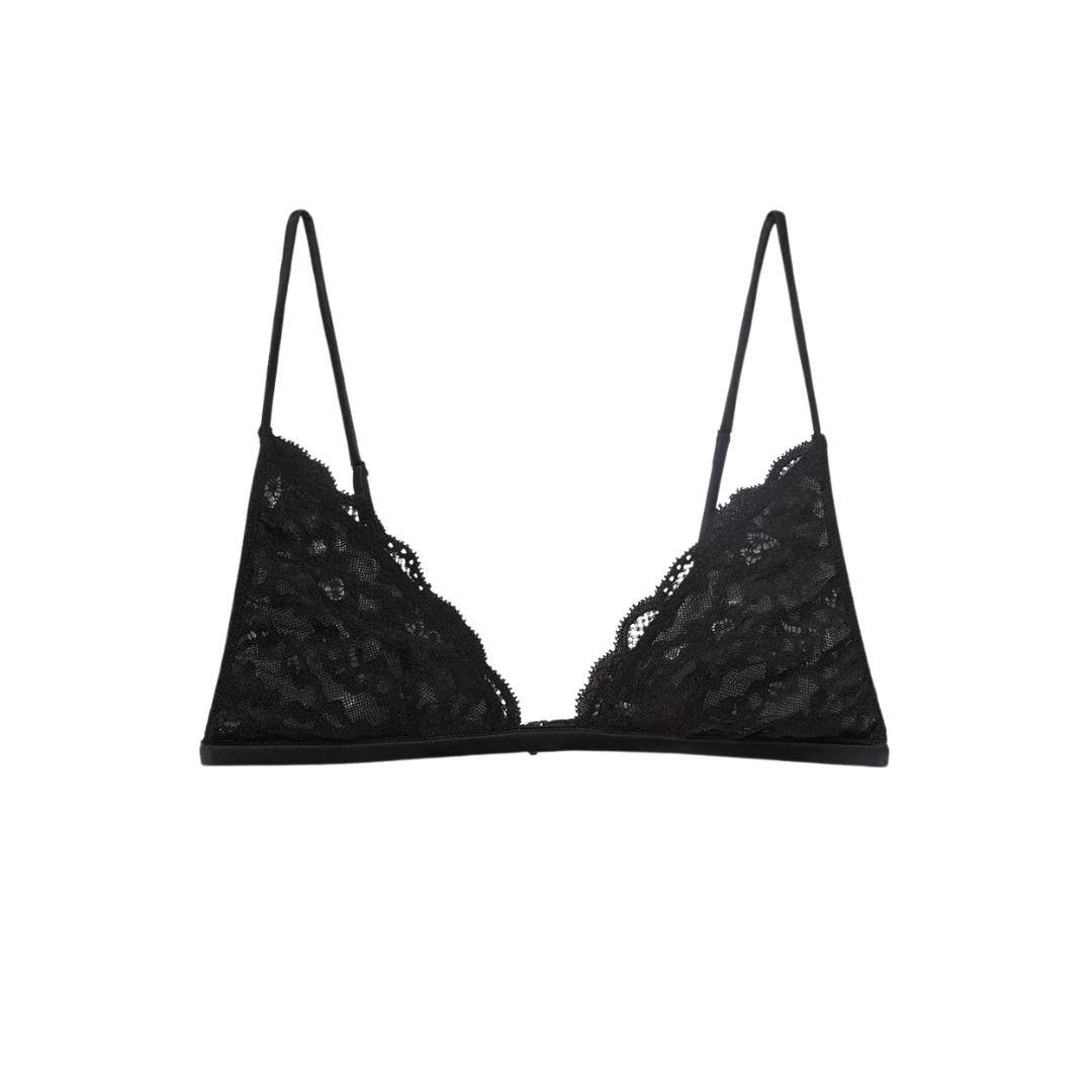 Charlotte Lace Triangle Bra, Black
