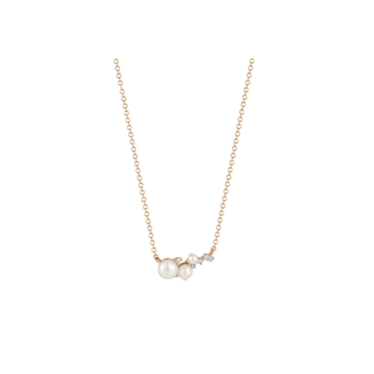 Diamond and Pearl Necklace, Gold