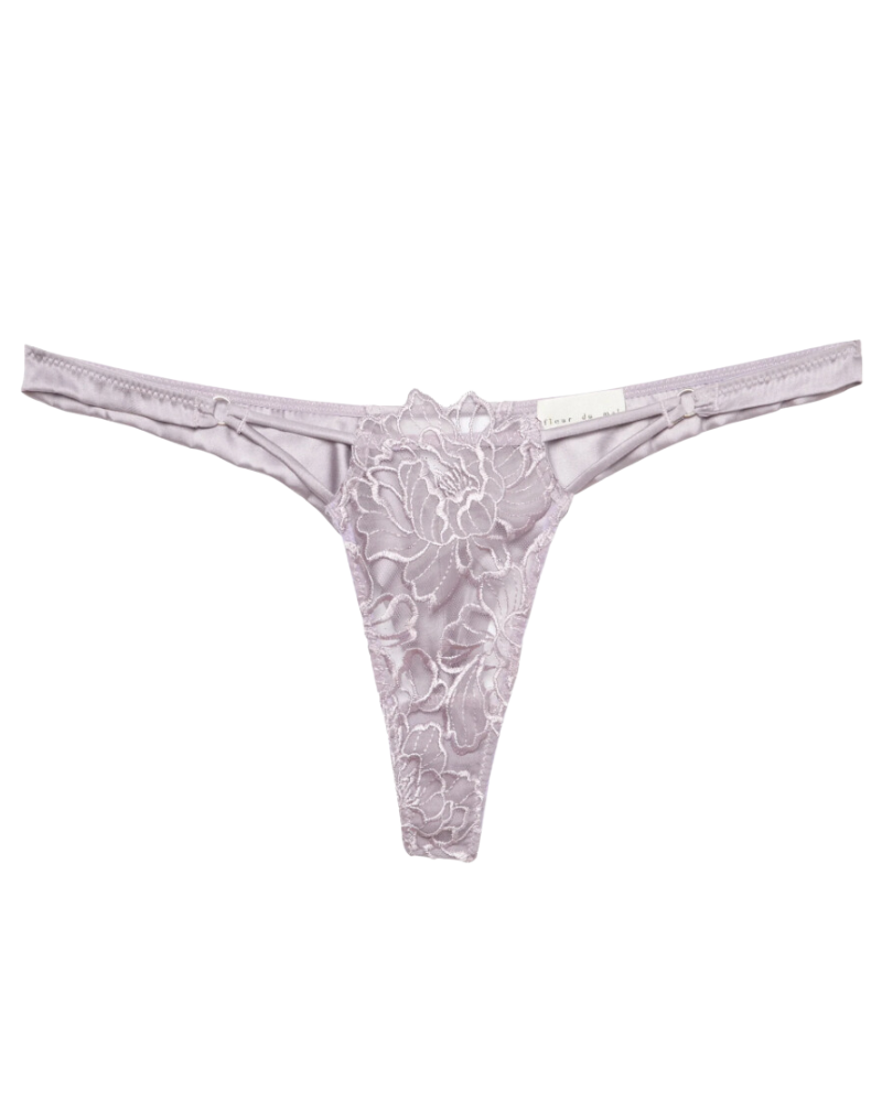 Whitney Embroidery Thong, Thistle