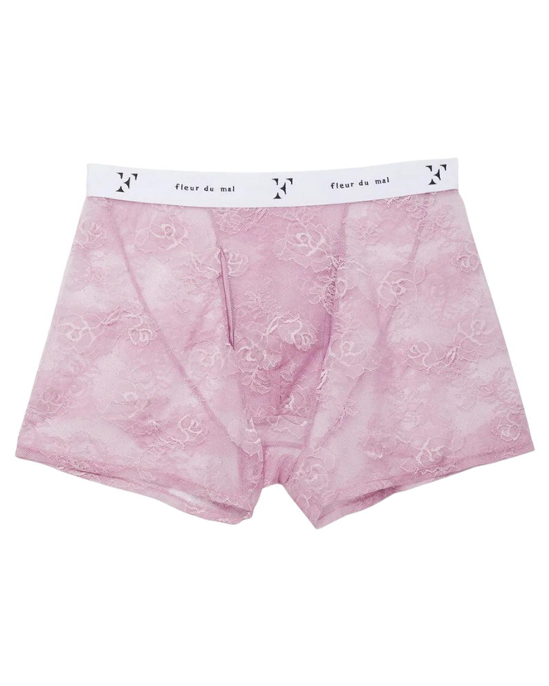 Men's Bouquet Lace Boxer Brief, Pink Mist