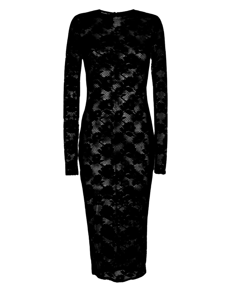 Le Stretch Lace Long Sleeve Dress, Black