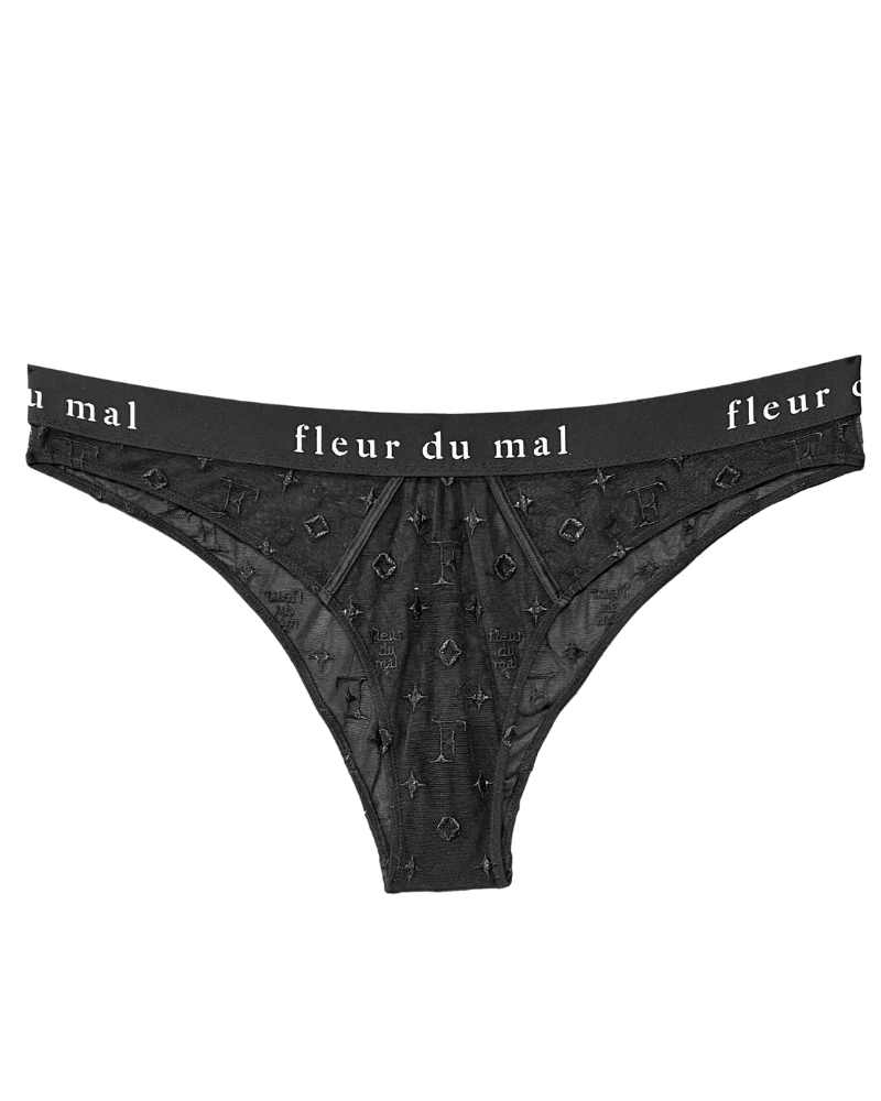 Monogram Embroidery Cheeky, Black