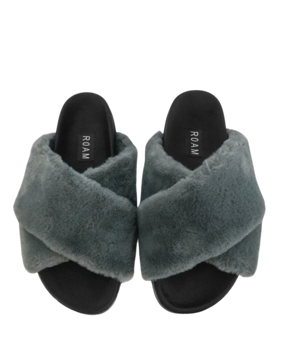 Cloud Slippers, Grey Faux Fur, grey