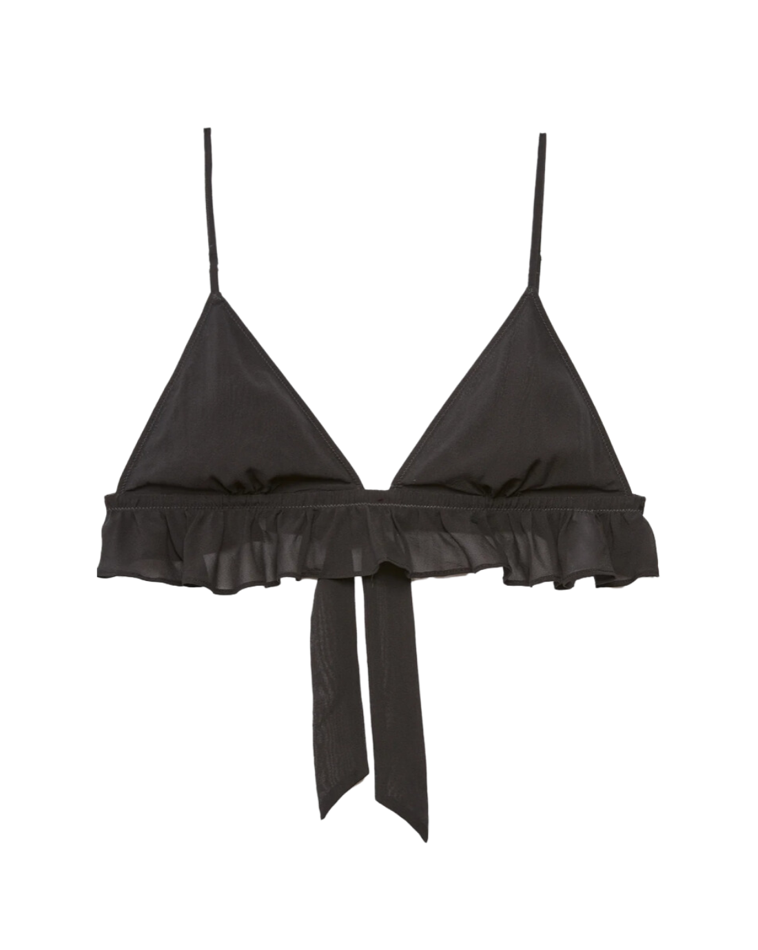 Georgette Flutter Triangle Bra, Black