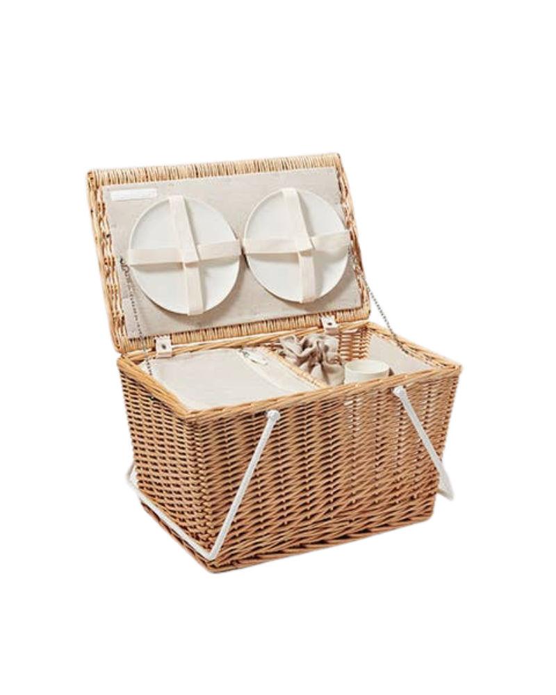 Large Picnic Basket Cooler, Natural