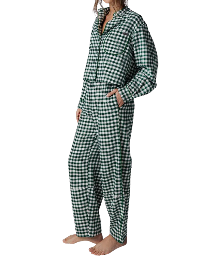 Brushed Flannel Shaped Pant, Verdant Check
