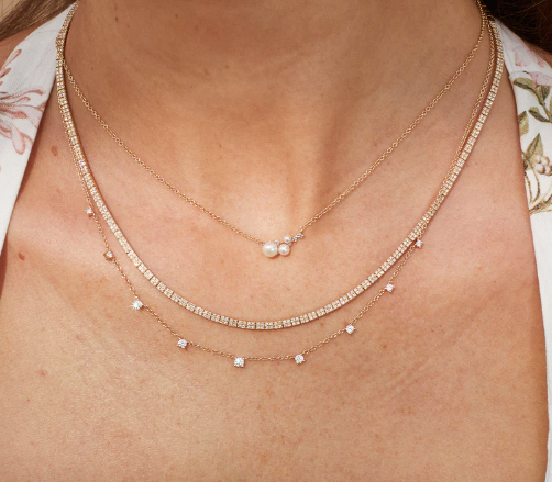 Diamond and Pearl Necklace
