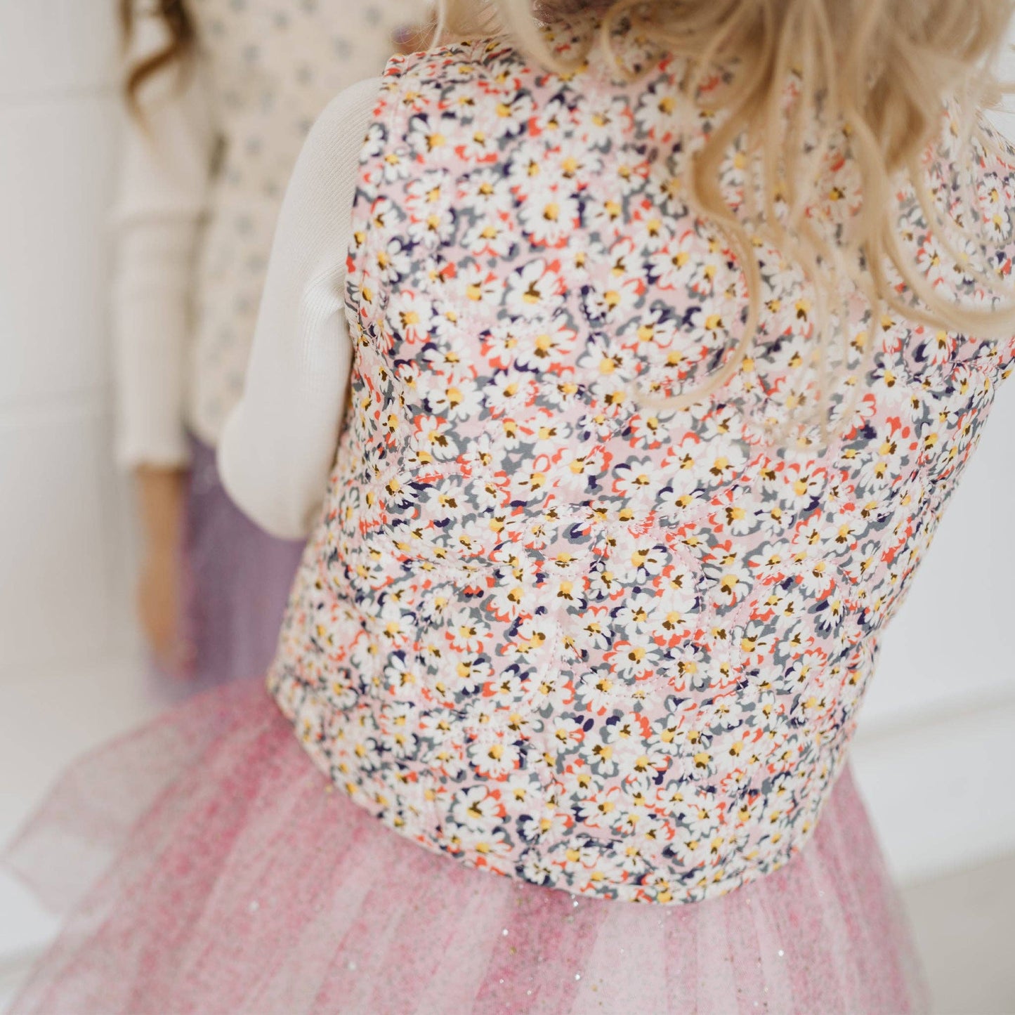 Flower Frill Vest, Pink