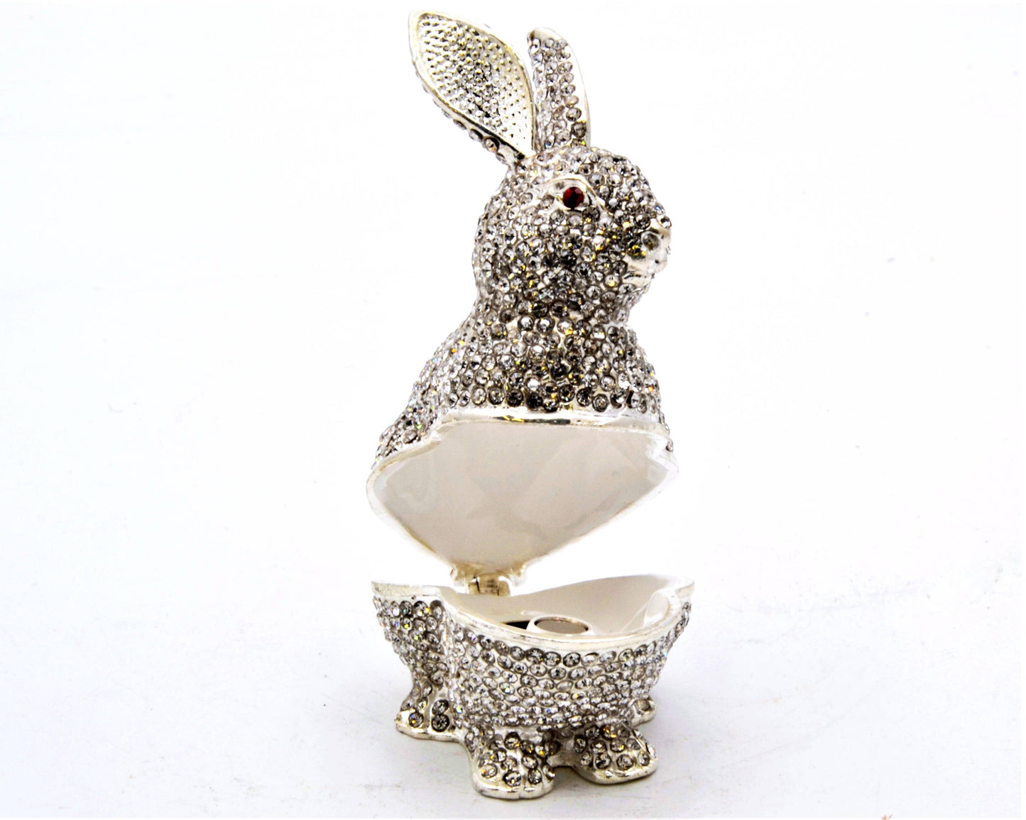 Bejeweled Bunny Trinket Box, Clear