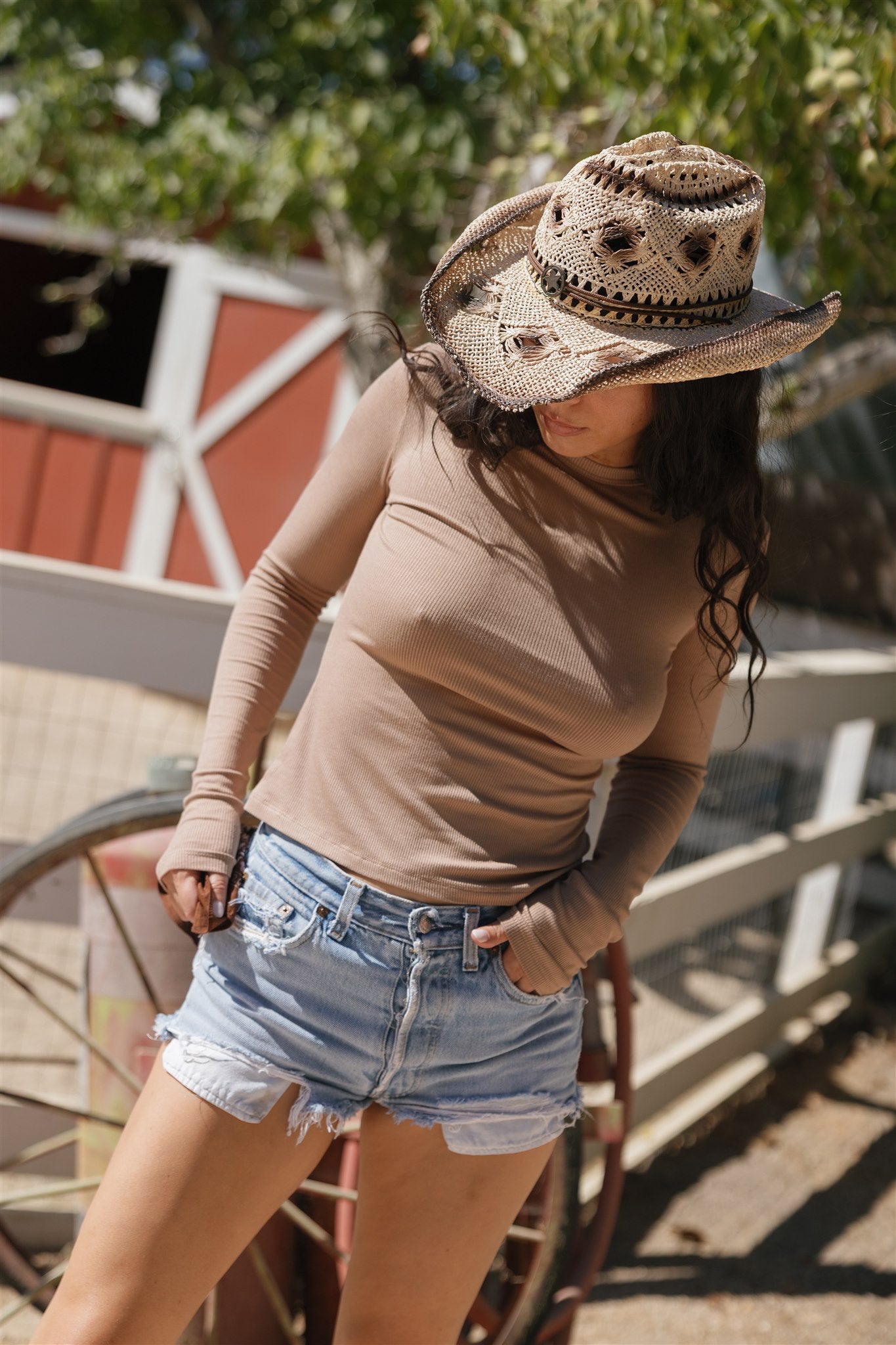 Angel Rib Signature Long Sleeve Crewneck, Toffee