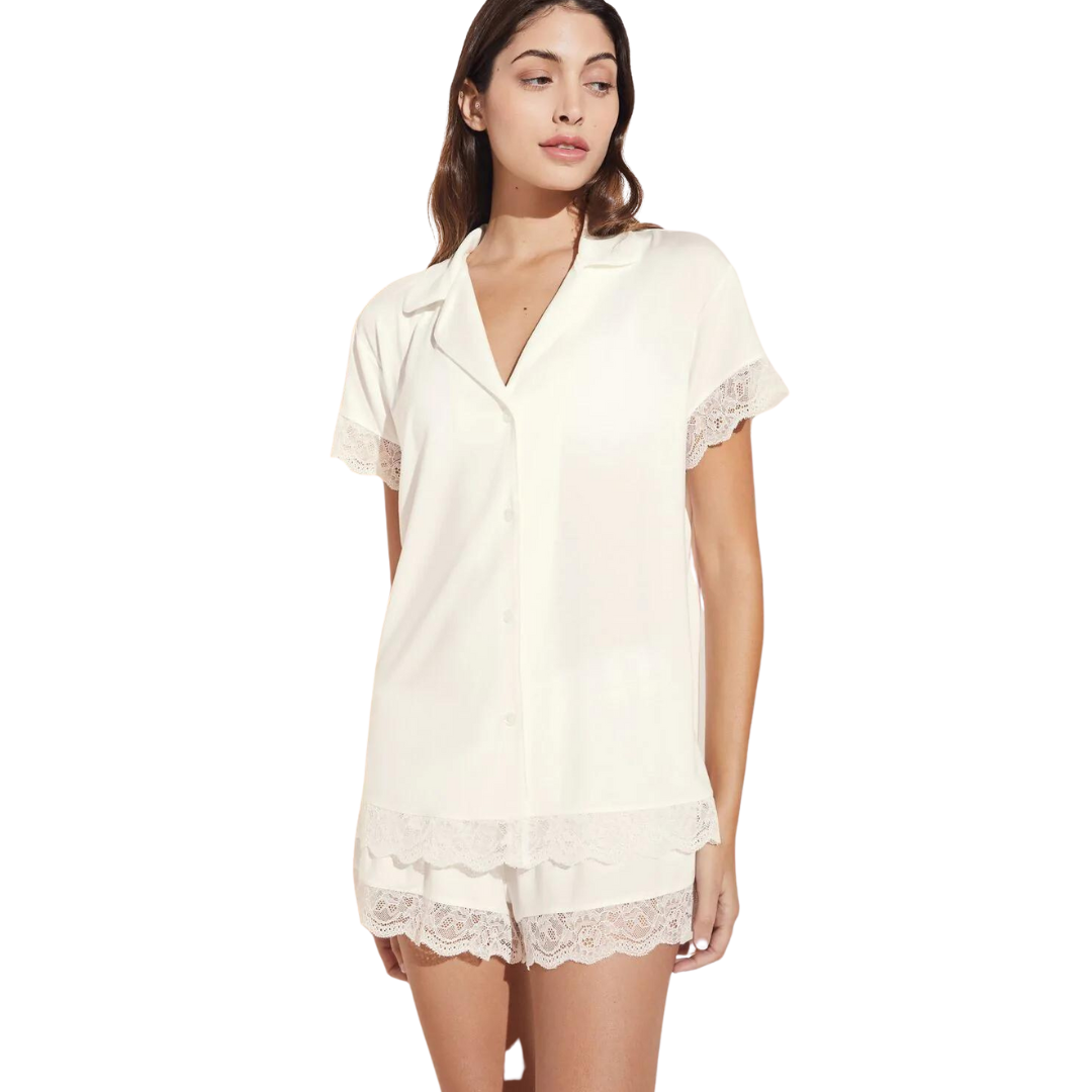 Malou Short PJ Set, Ivory