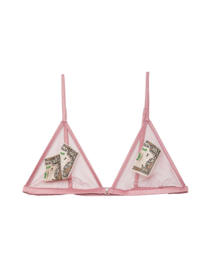 Big Spender Embroidery Triangle Bra, Rose