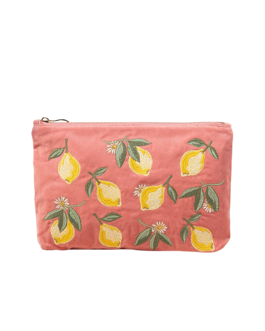 Lemon Blossom Everyday Pouch, Coral