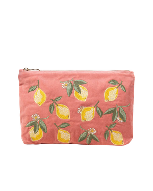 Lemon Blossom Everyday Pouch, Coral