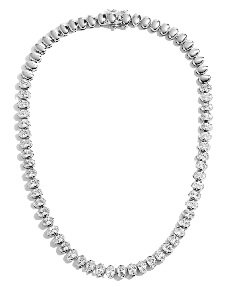 Roos Tennis Necklace, Silver