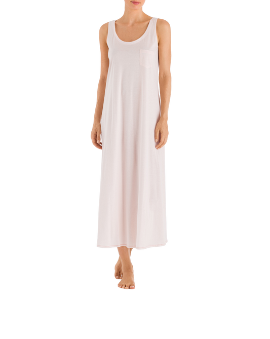 Cotton Deluxe Long Tank Gown, Crystal Pink