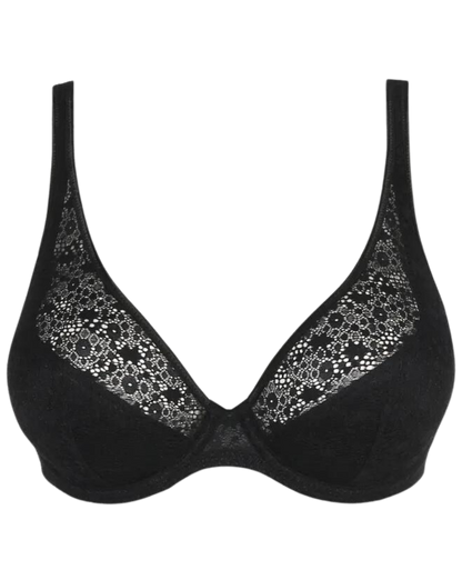 Epirus Half Padded Plunge Bra, Black