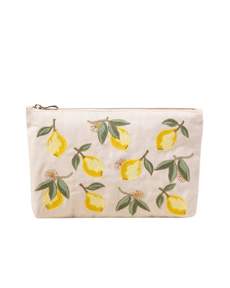 Lemon Blossom Everyday Pouch, Natural