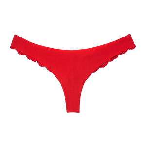 Charlotte Lace Seamless Thong, Red