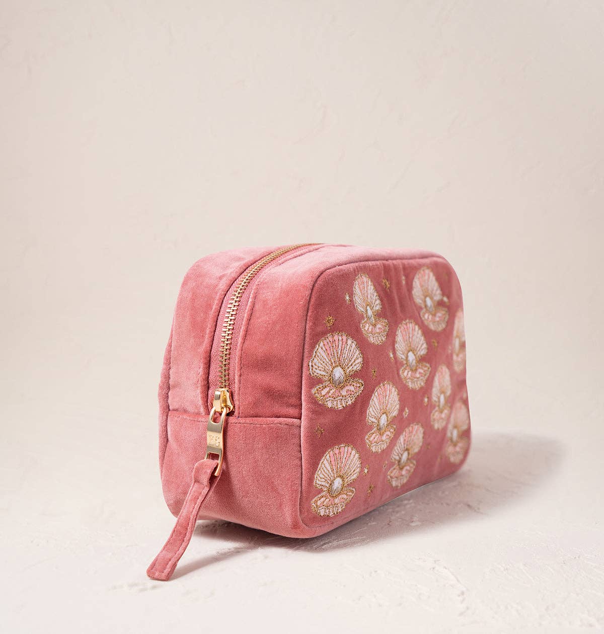 Pearl Shell Rose Pink Makeup Bag