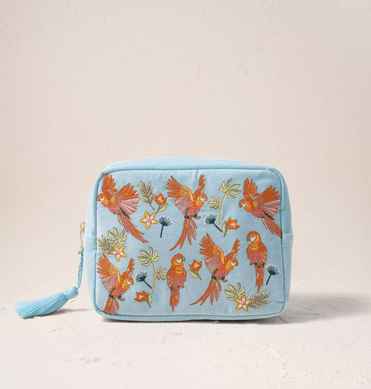 Flying Parrots Wash Bag