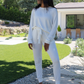 The Jet Set Long Sleeve Lounge Set, Ivory