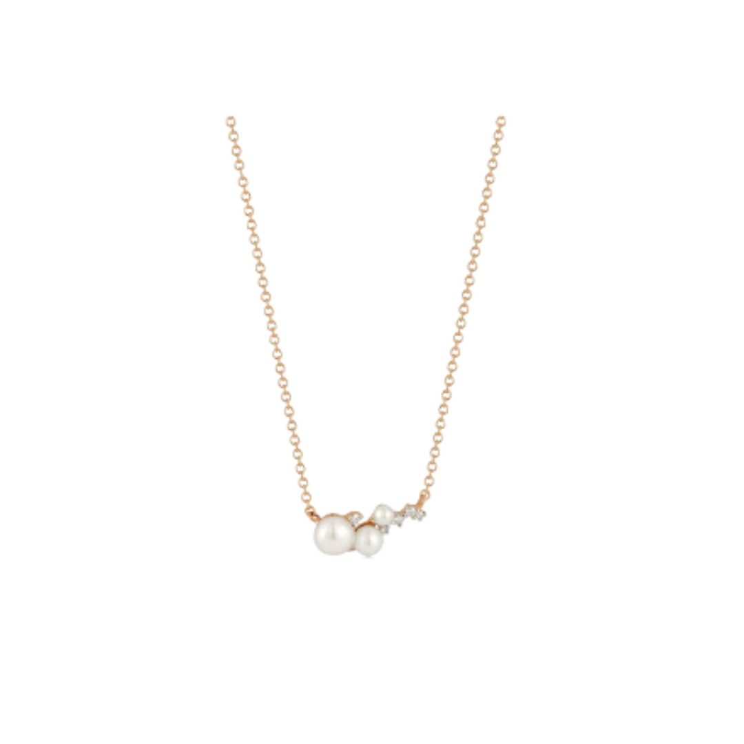 Diamond and Pearl Necklace, Gold