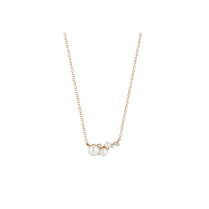 Diamond and Pearl Necklace, Gold