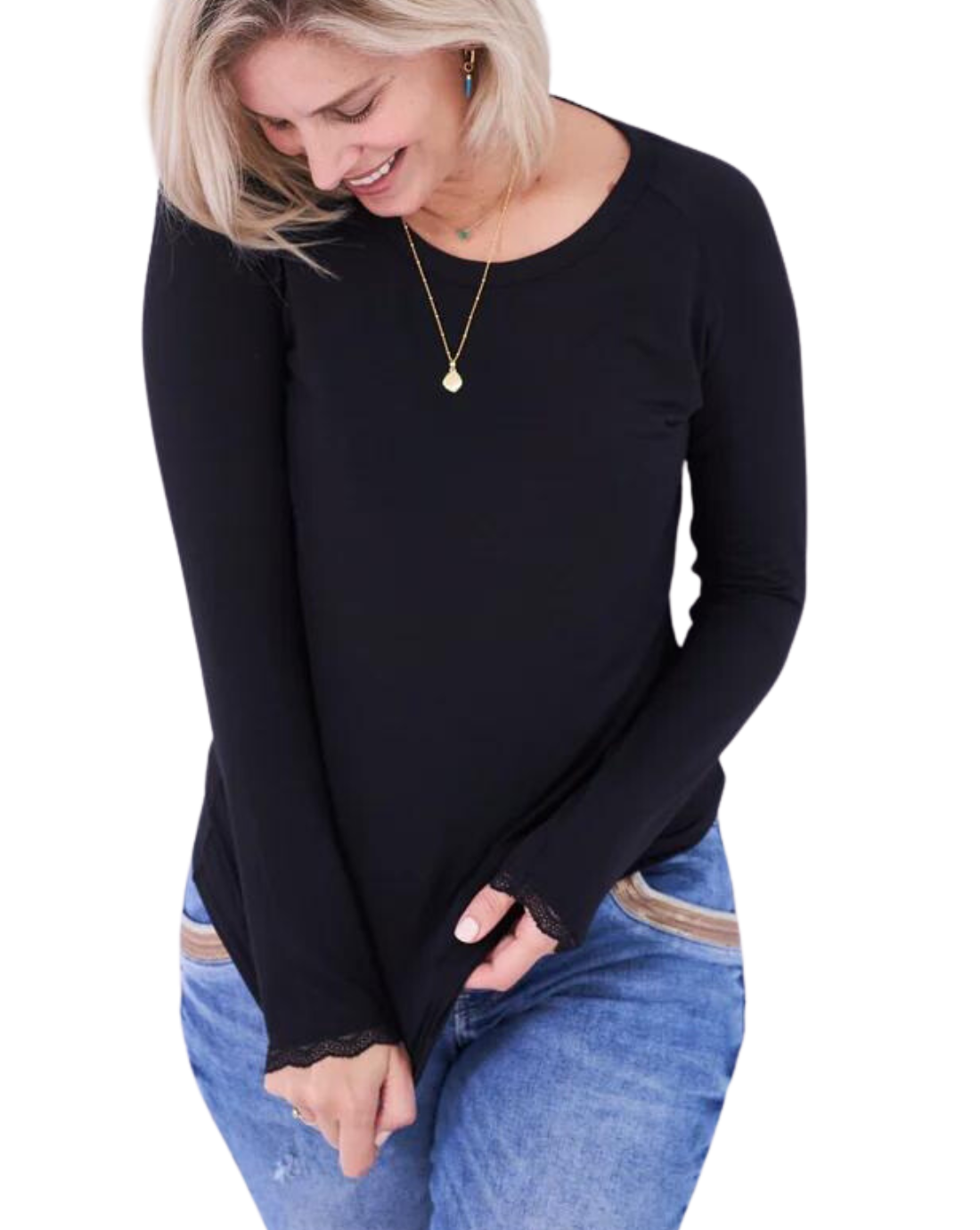 Essential Slouch Top, black