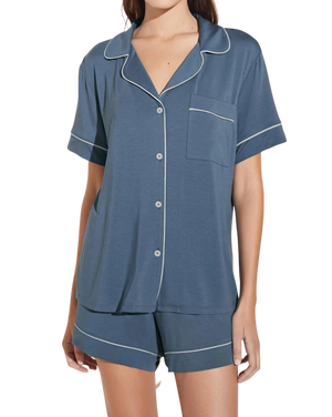 Gisele Modal Relaxed Short PJ Set, Coastal Blue