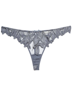 Lily Embroidery Hipster Thong, Mr. Grey
