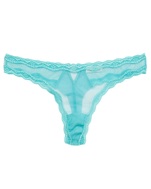 Sheer Tulle Thong, Bright Jade