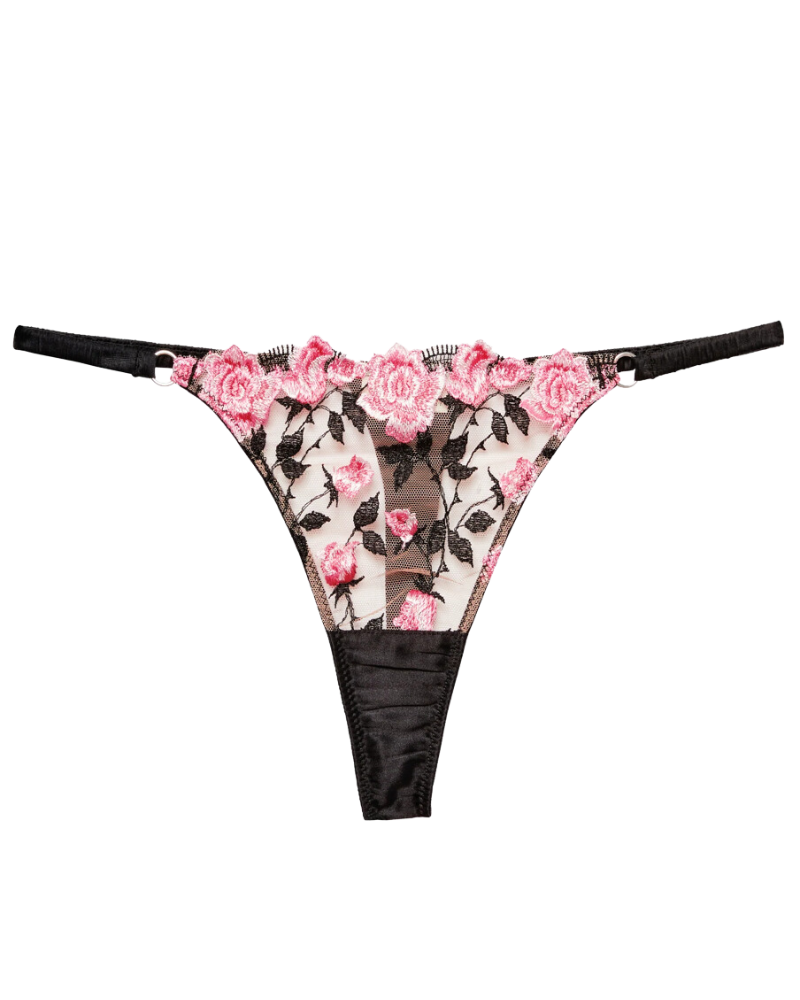 Roses & Thorns Thong, Black