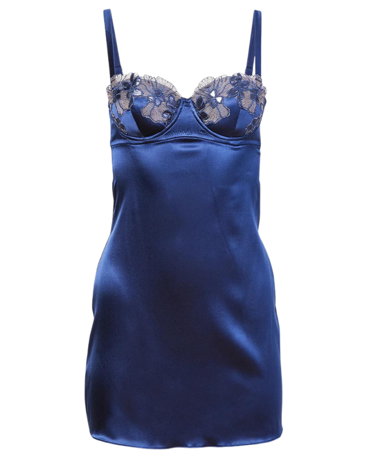 Violet Cupped Slip, Nighttime Blue