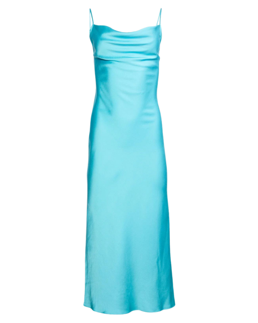 Cowl Neck Slip Dress, Bright Jade
