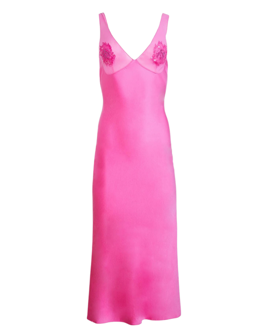 Embellished Cutout Dress, Hot Pink