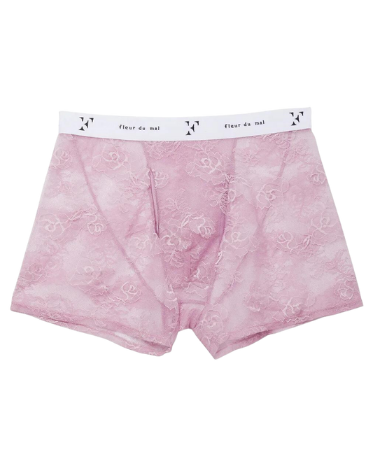 Men's Bouquet Lace Boxer Brief, Pink Mist