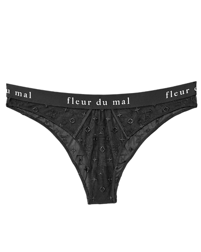 Monogram Embroidery Cheeky, Black