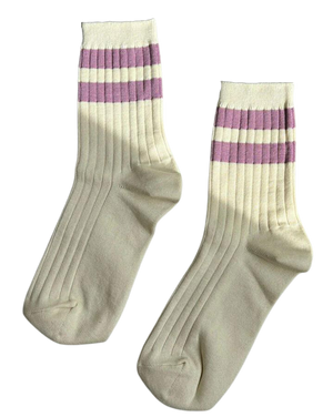 Varsity Her Socks, azalea