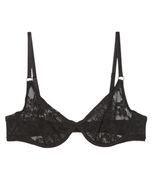 Le Stretch Lace Demi Bra, Black