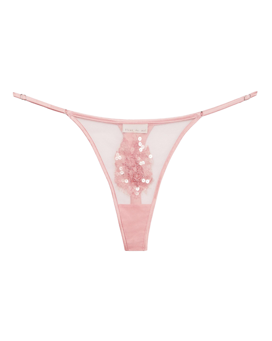 Beaded Appliqué Thong