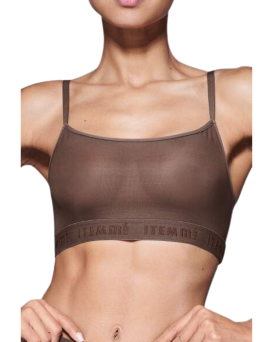 All Mesh Bralette, Cacao