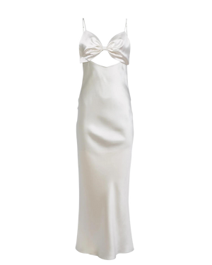 Bow Slip Dress, White